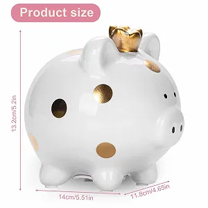 Скарбничка Свинка з короною Керамічна synthetic.ua - Фото 1