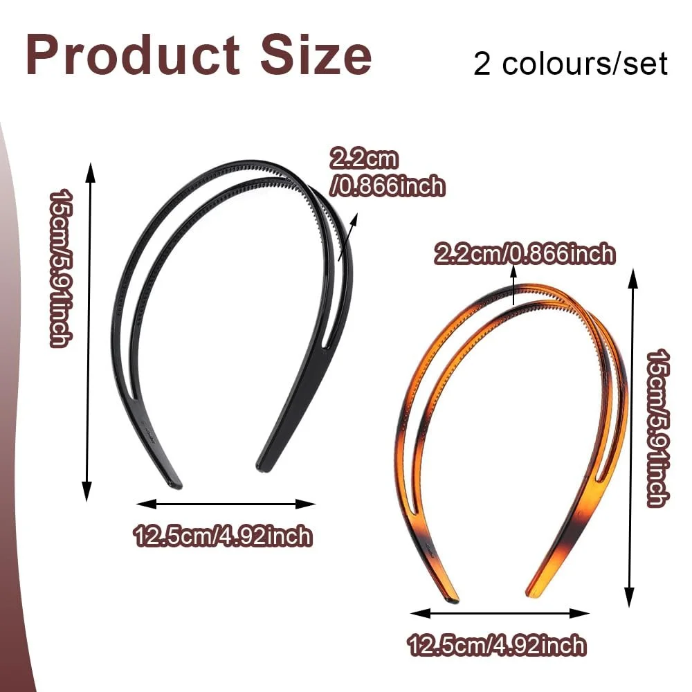 Обруч Пластик Подвійний Ряд 2 шт Чорний, фото №2