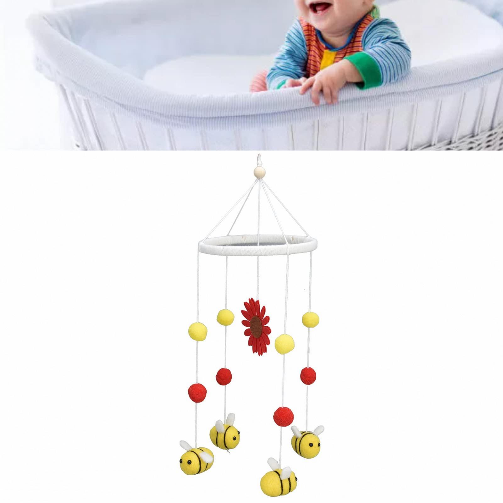 Мобіль Septpenta Baby Bed для підвішування Бук Фетр Безпечний Унісекс З соняшниками та бджолами, фото №4