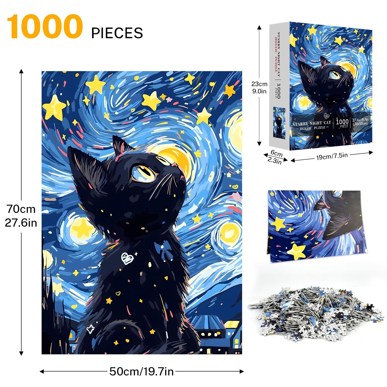 Пазл Magic Cats Starry Night Cat 1000 деталей 70 x 50 см, фото №4