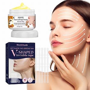 Лента для подтяжки лица V-Shape (40 шт. + крем для подтяжки лица) - Фото 1