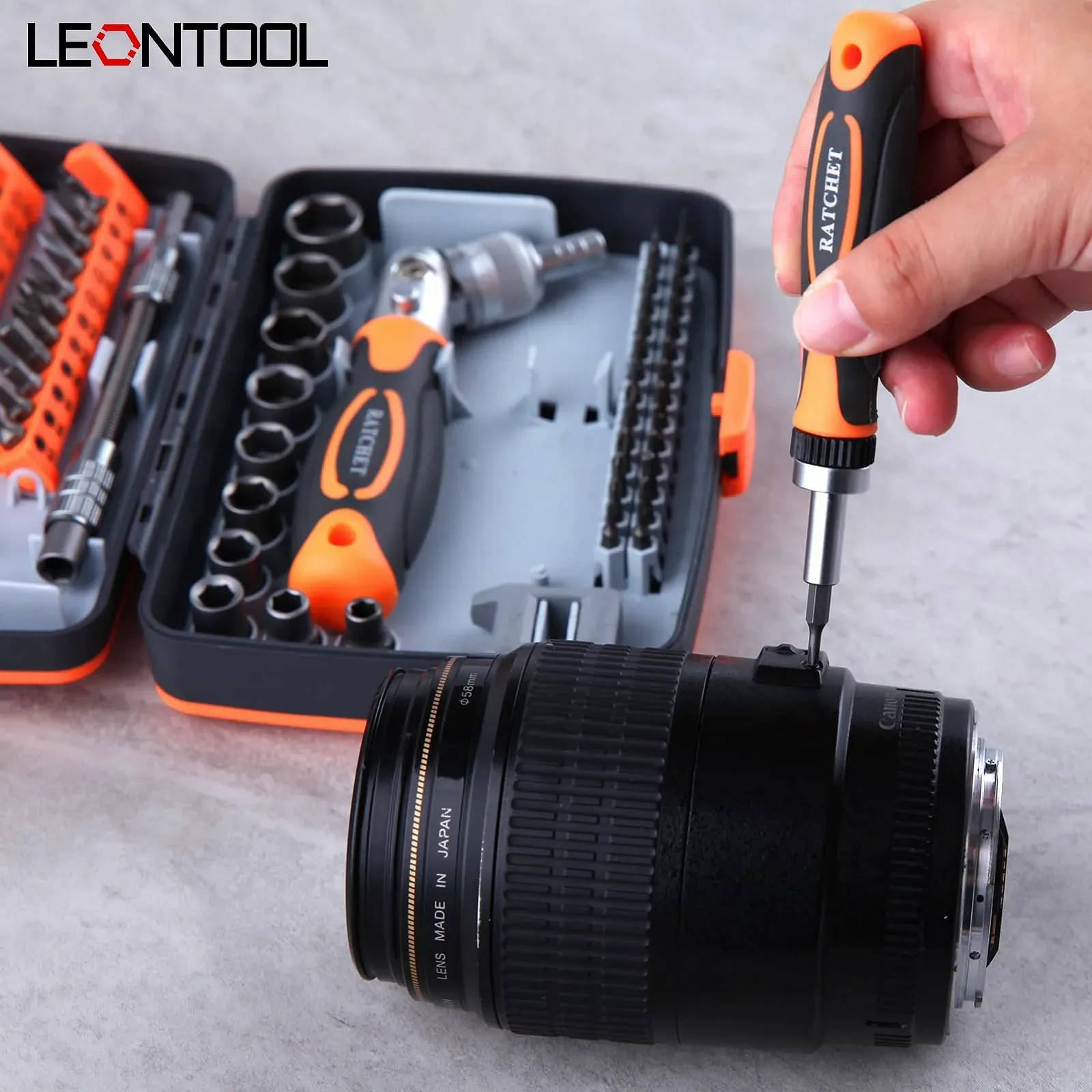 Набір реверсивних викруток та торцевих головок 68 в 1 магнітний у кейсі, фото №2