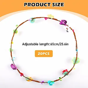Венок для волос светодиодный Цветок Разноцветный, набор 20 шт. synthetic.ua - Фото 1