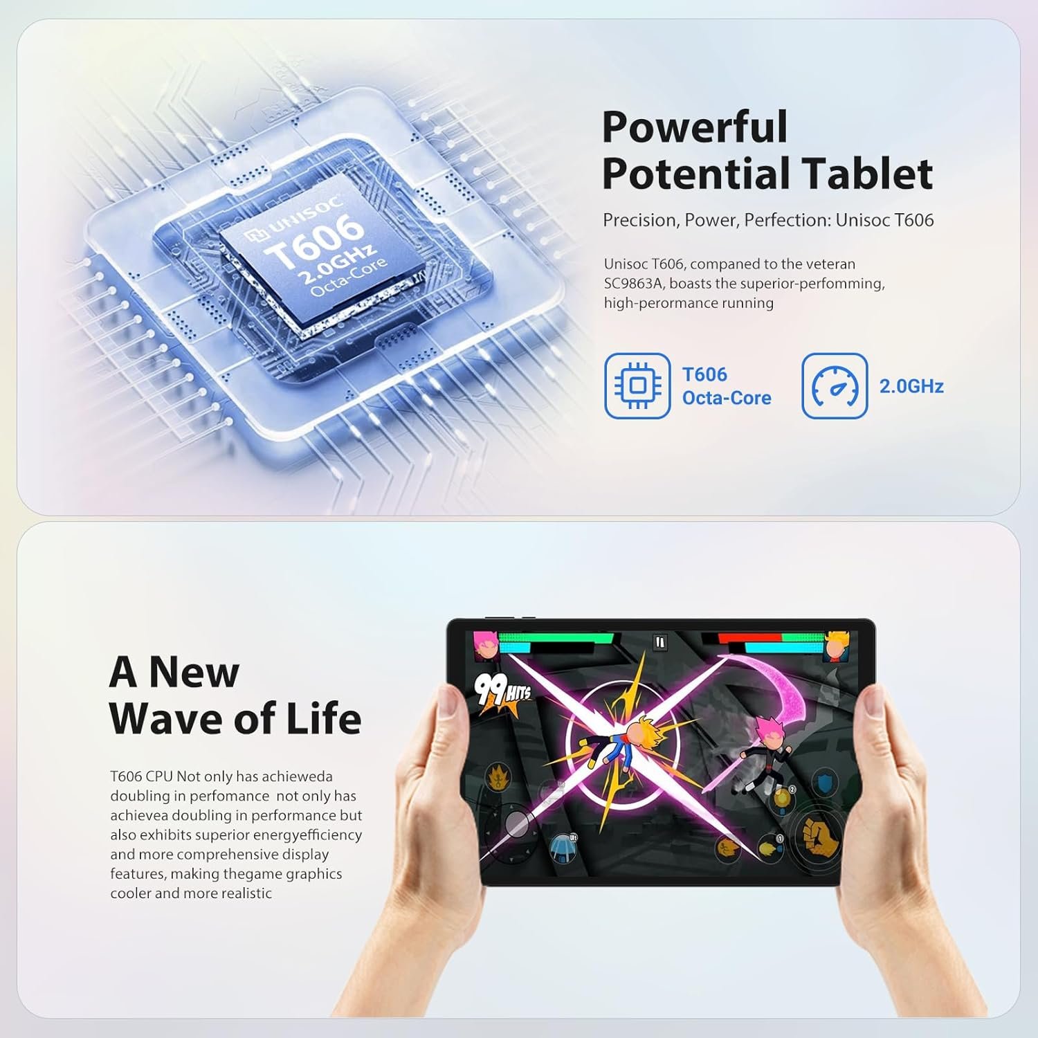 Планшет 10.4" Foruser P107 12+24/256Gb 4G 2-SIM 8 ядер Android 14 8000 mAh Чорний, фото №3