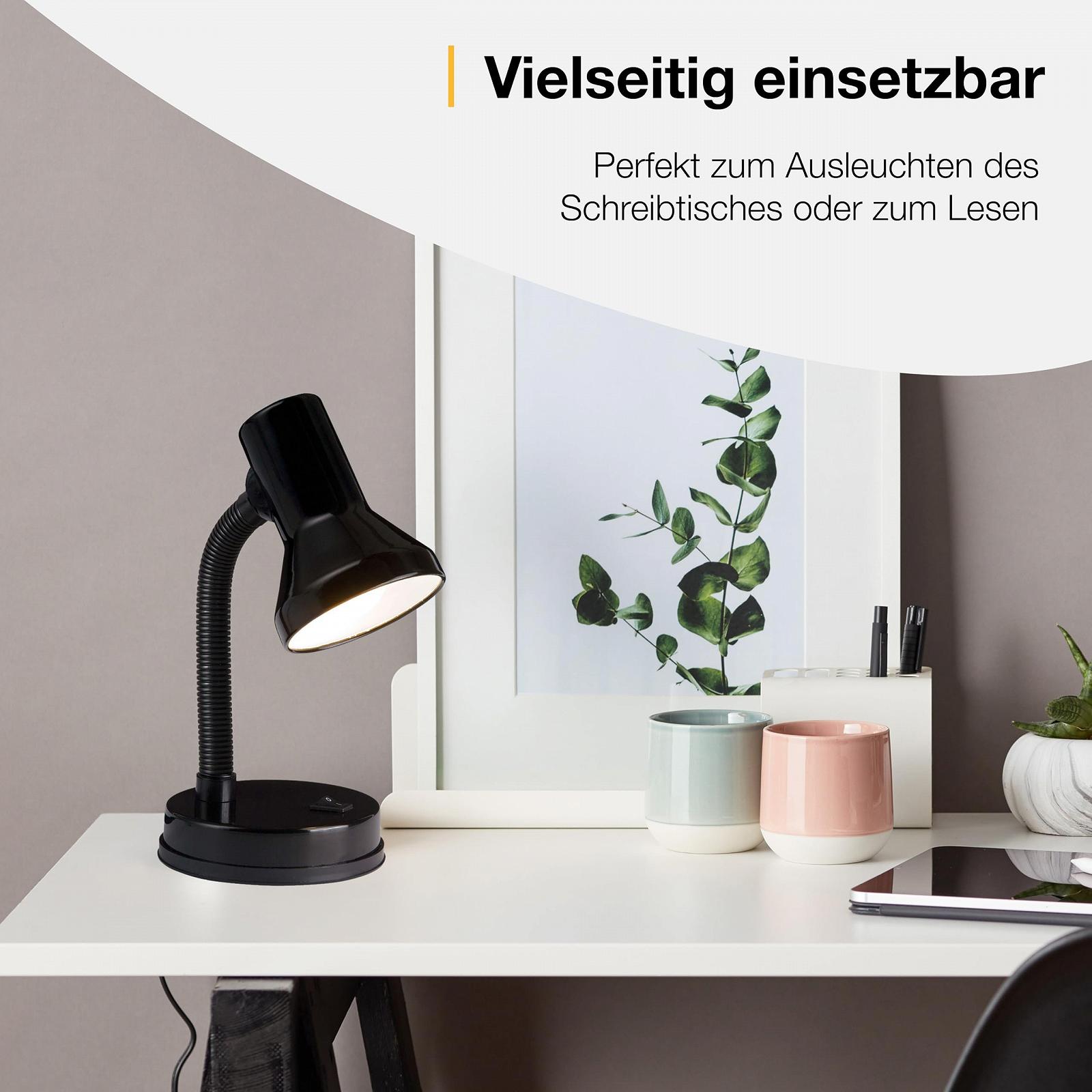 Настільна лампа Brilliant з гнучким кронштейном E27 300 x 130 мм Black, фото №6