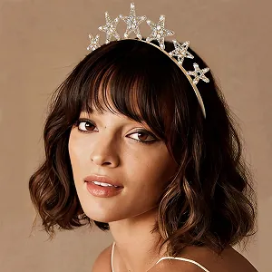 Обруч для волосся Yean Star, прикрашений стразами, кришталевий synthetic.ua - Фото 1