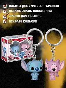 Ліло та Стич брелоки Lilo & Stitch Pop Stitch & Angel Ангел фігурки 2 шт synthetic.ua - Фото 1