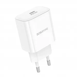 Зарядное устройство BOROFONE 1xUSB-C PD20W BA81A white (6941991108181) synthetic.ua - Фото 1