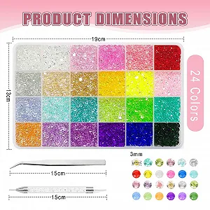 Стразы для ногтей круглые 3 мм, 24 цвета, 24000 шт synthetic.ua - Фото 1