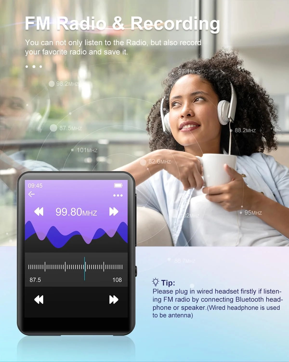 MP3-плеер 64 GB Bluetooth 5.3, HiFi Lossless Sound, с динамиком, диктофон, FM-радио, 2.4-дюймовый сенсорный экран, металлический корпус, поддержка до 128 GB, фото №6 MP3-плеер 64 GB Bluetooth 5.3, HiFi Lossless Sound, с динамиком, диктофон, FM-радио, 2.4-дюймовый сенсорный экран, металлический корпус, поддержка до 128 GB, фото №6