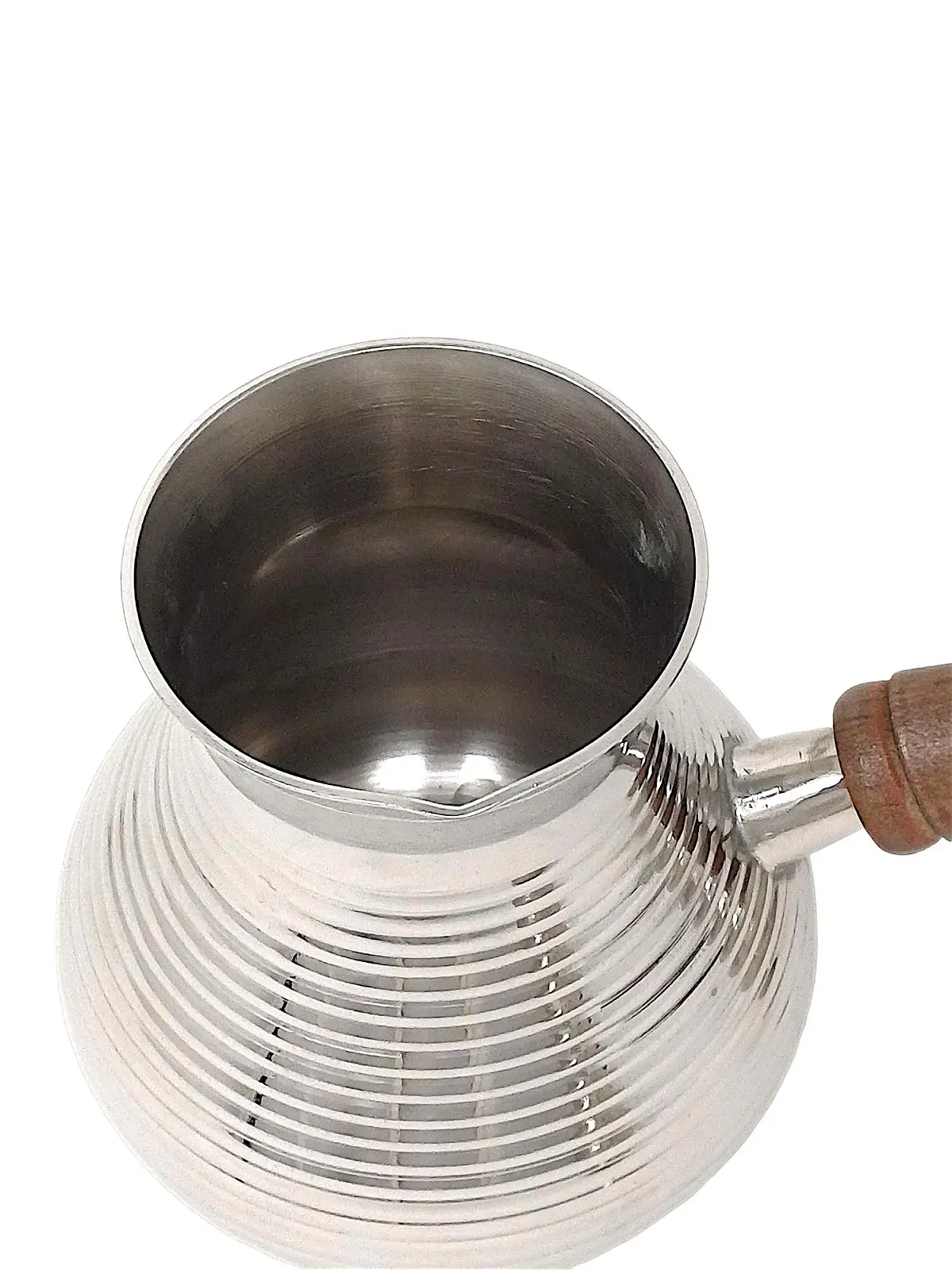 Турка Cezve 500 мл Никелированная латунь Съемная деревянная ручка, фото №3