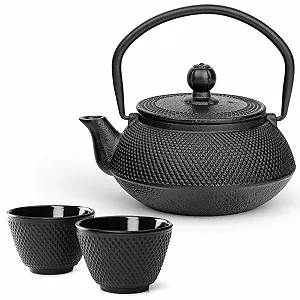 Чайник-заварник чавунний Bredemeijer Mini Asia 0.5 літра, чорний, з фільтром з нержавіючої сталі та 2 чашками - Фото 1