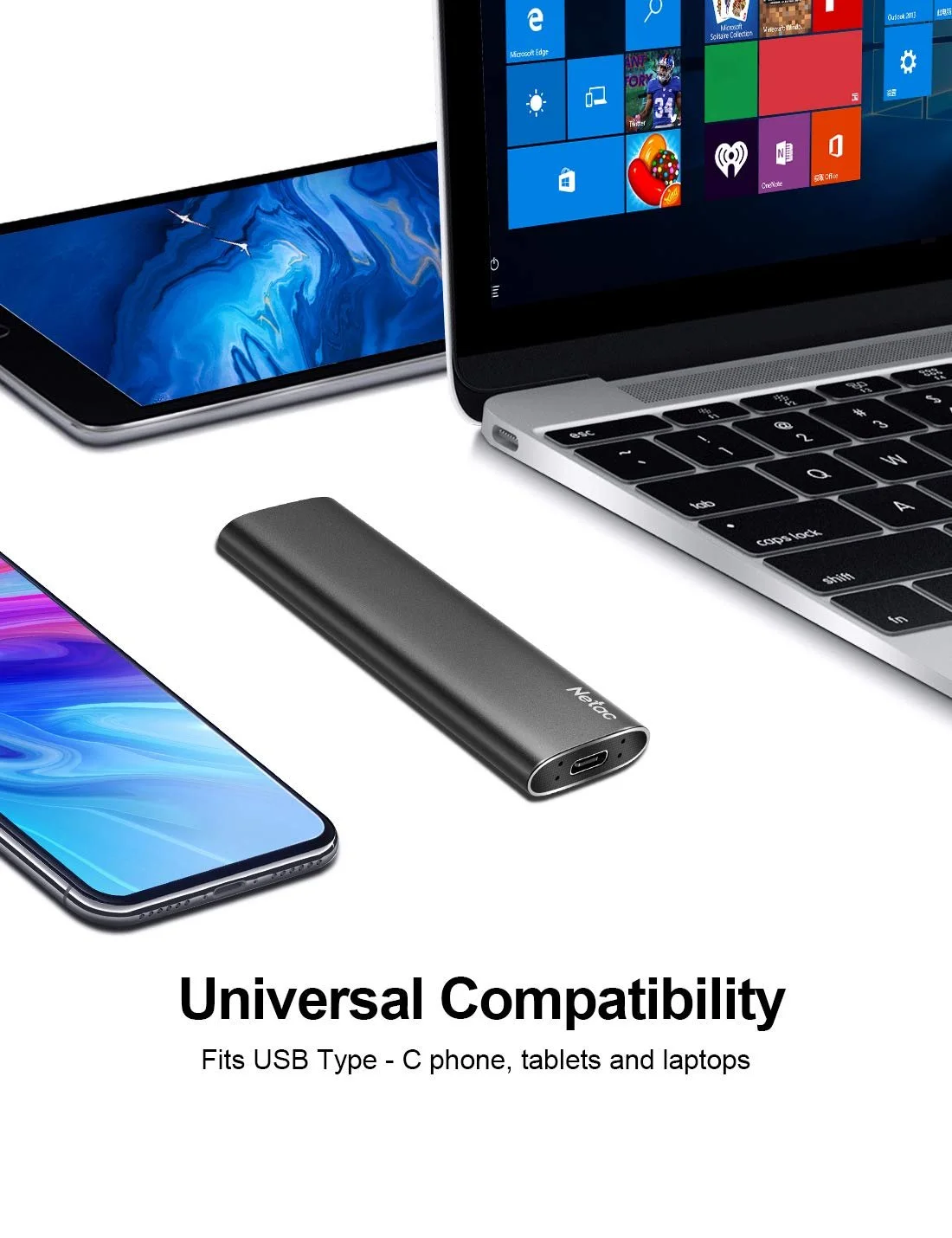 Зовнішній SSD Netac 1 TB USB 3.2 Gen 2 Aluminum, фото №4