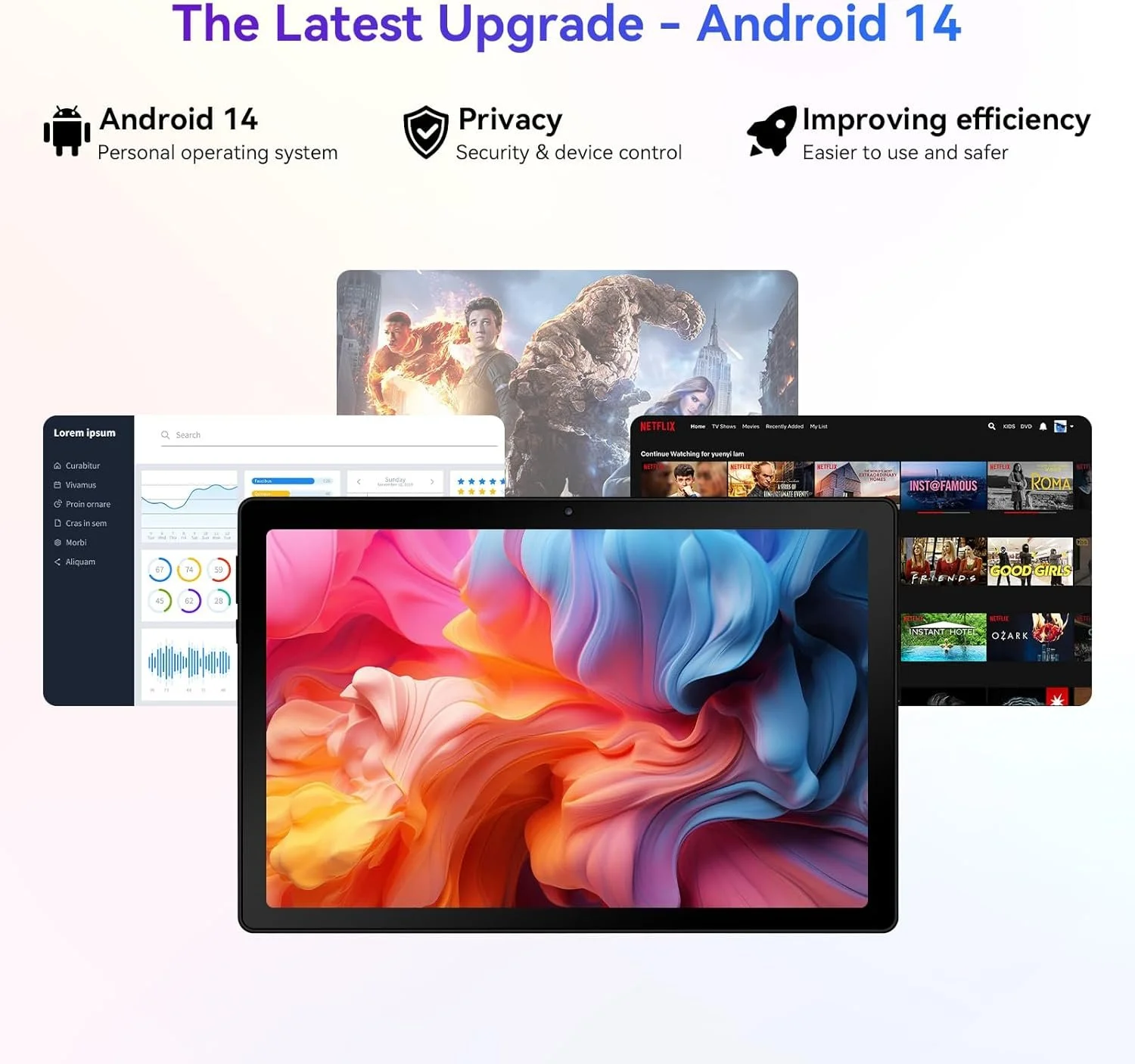Планшет 10.1" Caxilysh A10 (3+7)/64Gb 4G 2-SIM 8 ядер Android 14 5000 mAh Чорний, фото №2