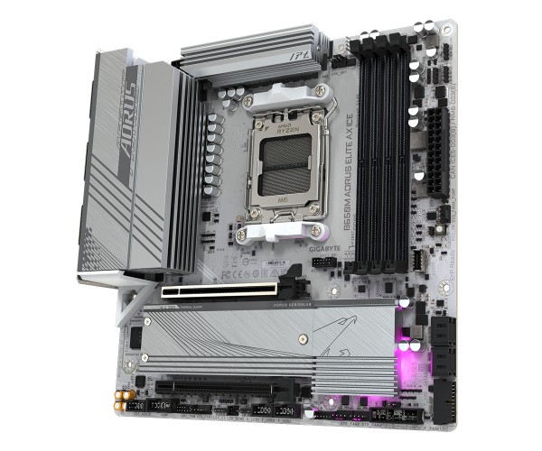 Материнська плата Gigabyte B650M Aorus Elite AX Ice Socket AM5, фото №4