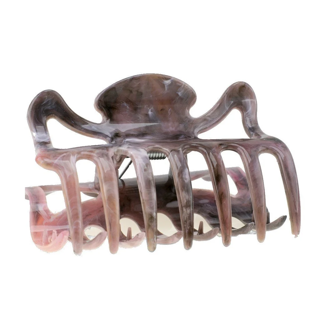 Заколка для волос WeLoveBeads Большая 9 см Розово-коричневая, фото №2