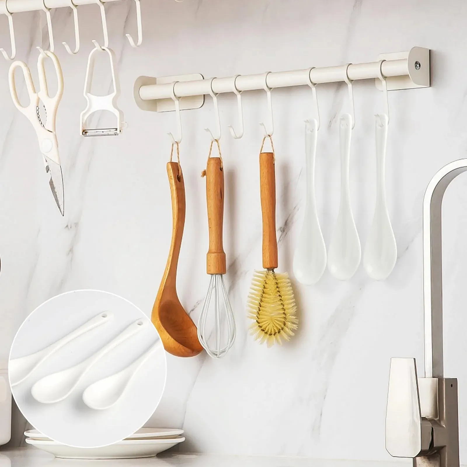 Ложка из фарфора Белая 12 cm (Набор 10 штук), фото №5