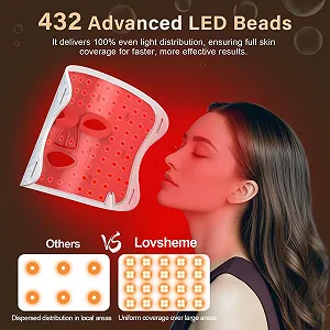 Маска для лица LED Lovsheme Red Light Therapy, 5 режимов света, 432 светодиода высокой плотности synthetic.ua - Фото 1