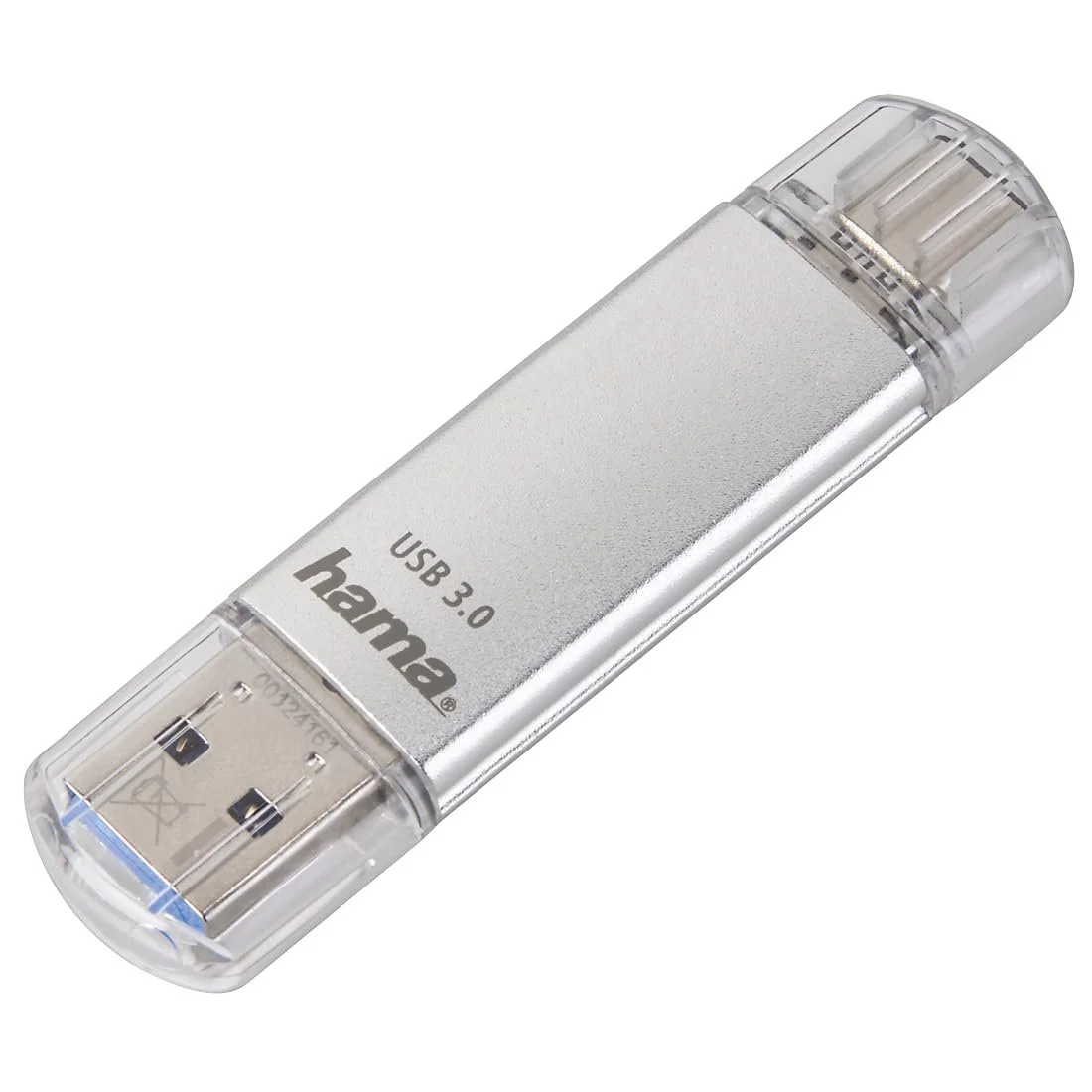 USB-накопичувач Hama C-Laeta 128GB USB-C USB-A Сріблястий, фото №1