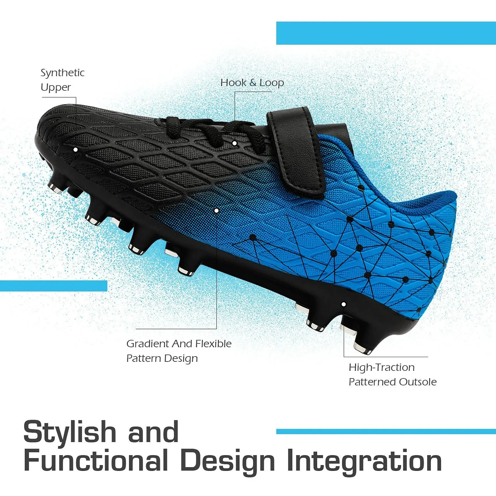 Футбольные Бутсы DimaiGlobal Детские для мальчиков и девочек для игры в футбол в помещении, для искусственной травы, футзалки, для профессиональных тренировок в помещении и на открытом воздухе, фото №5