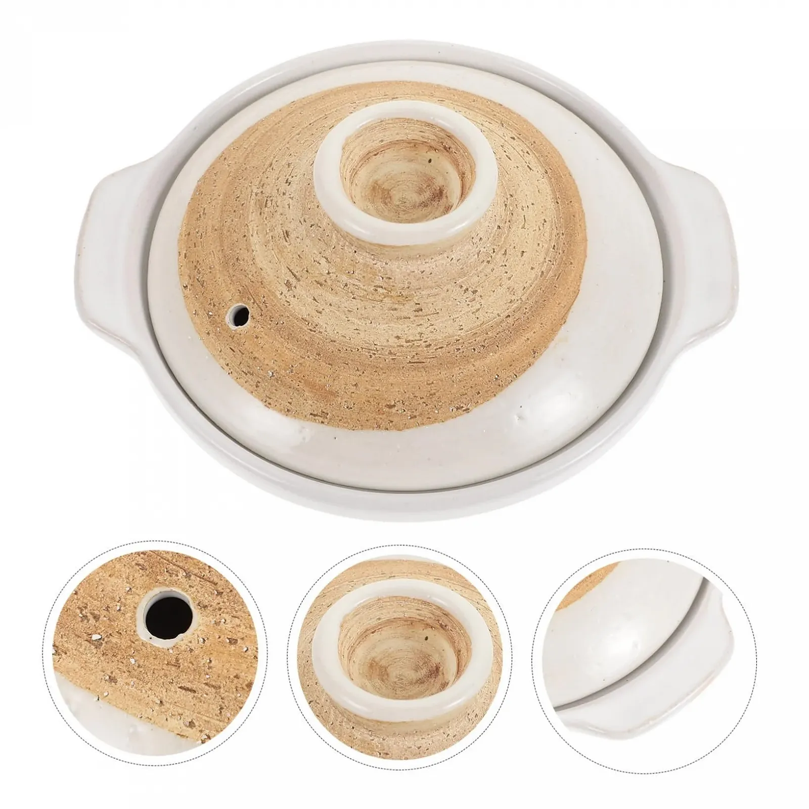 Керамічна каструля термостійка глиняна для рису та курки антипригарна японський стиль, фото №7