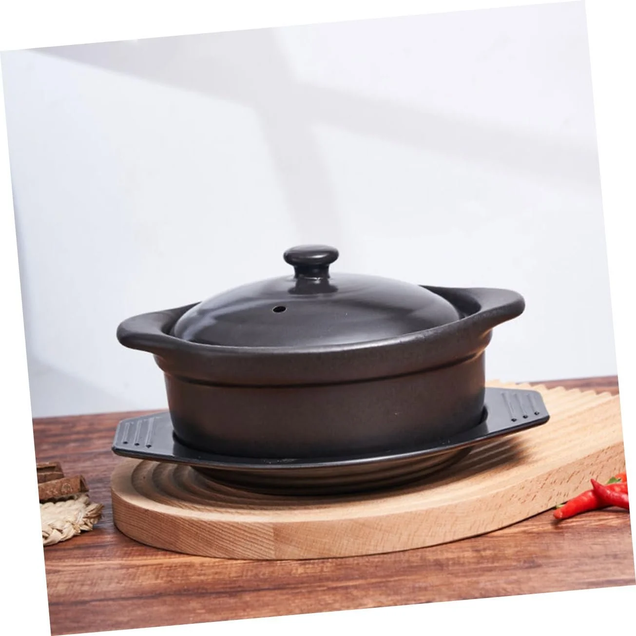 Каструля-кокор Sosoport керамічна для тушкування з кришкою багатофункціональна побутова для супу та курки, фото №5