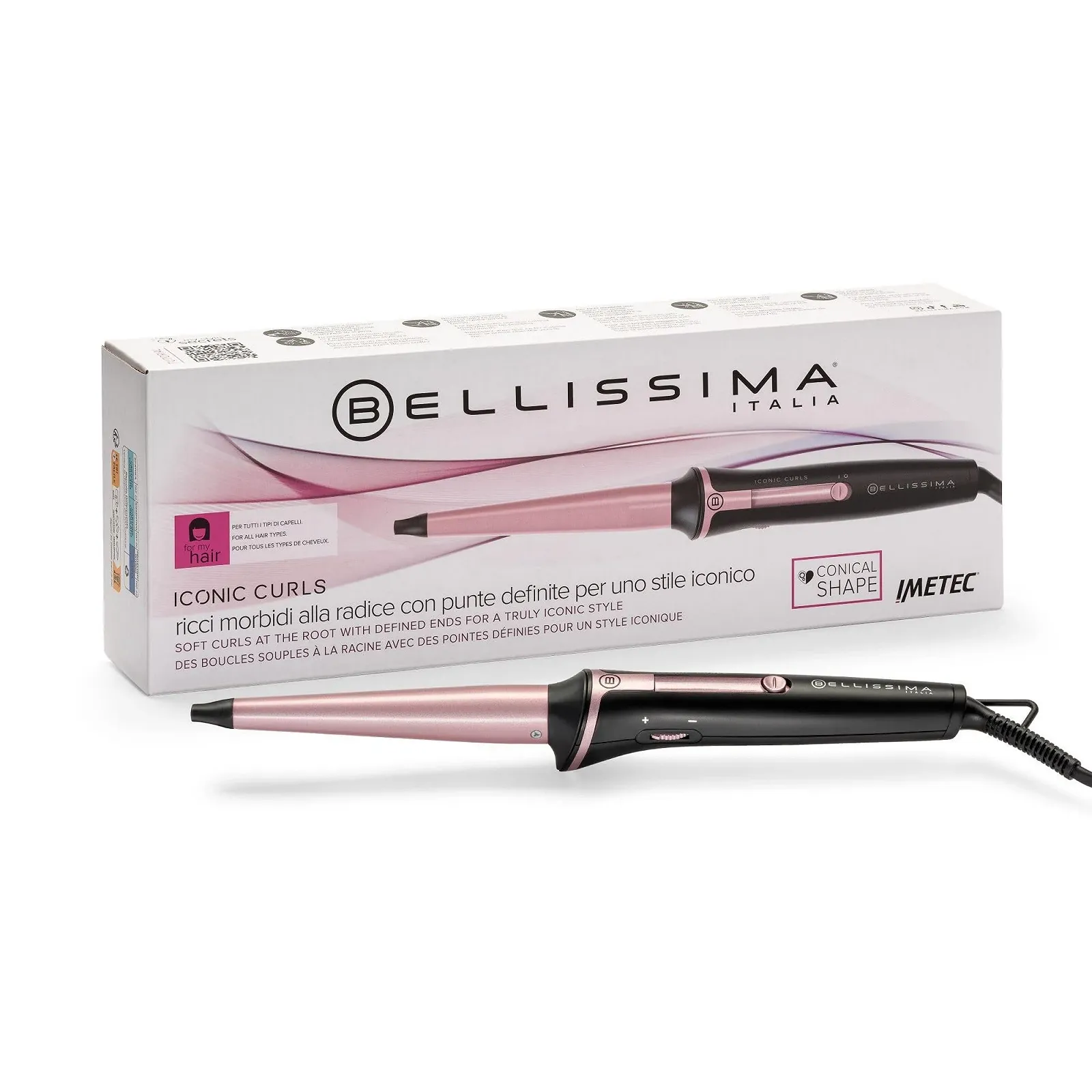 Плойка Bellissima Iconic Curls коническая керамическая 13/25 мм 150°C/210°C, фото №1 Плойка Bellissima Iconic Curls коническая керамическая 13/25 мм 150°C/210°C, фото №1
