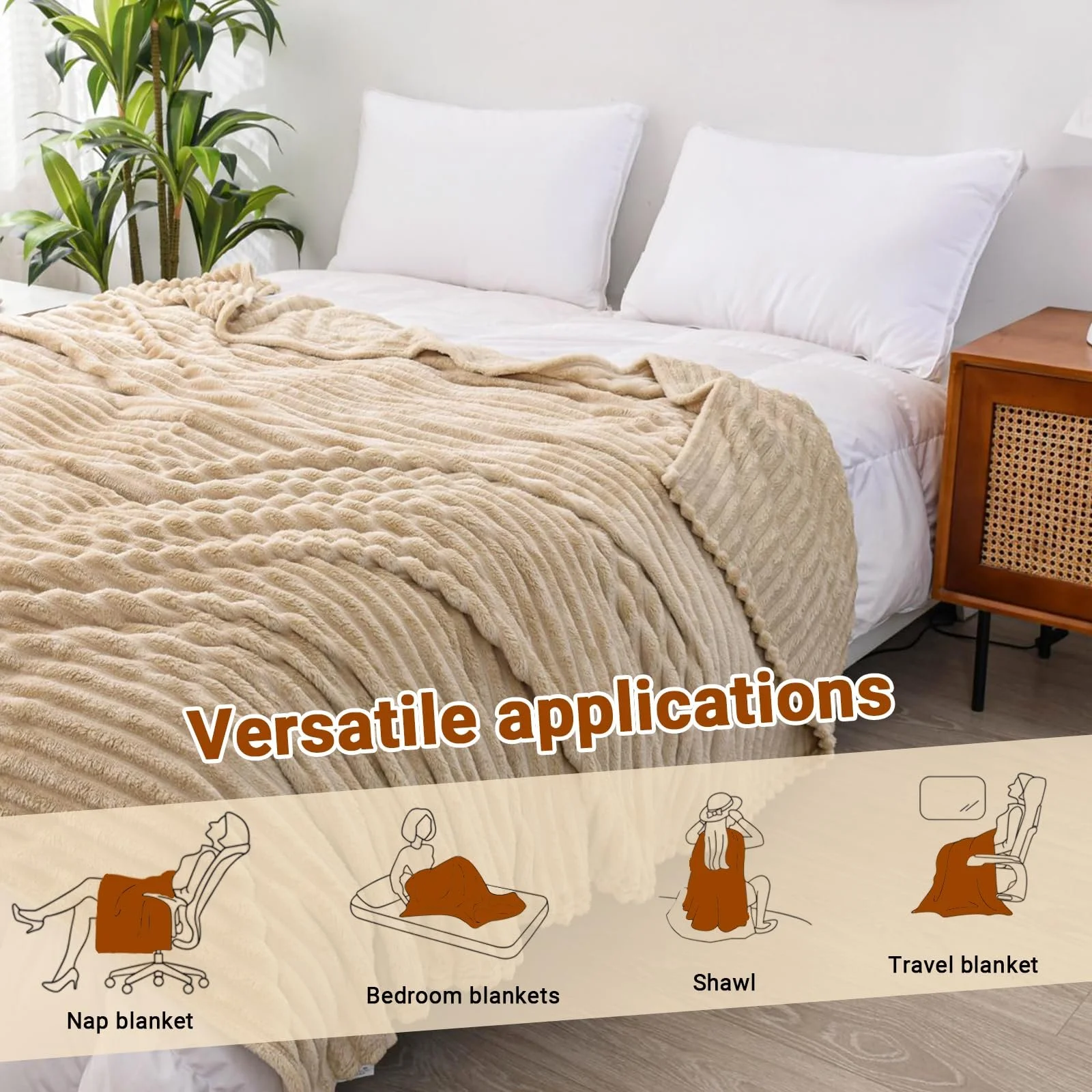 Покривало Cuddly Fluffy, Фланелева ковдра, 200 x 150 см, М'яка тепла Покривало для дивану, Ліжка, Спальні, фото №3