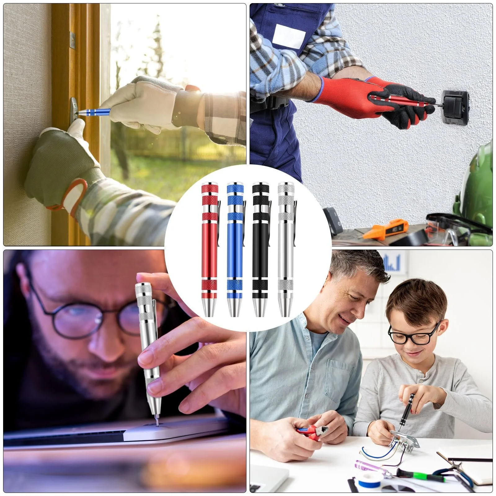 Набір міні-викруток 8-в-1 4 шт. кишенькові магнітні, фото №7