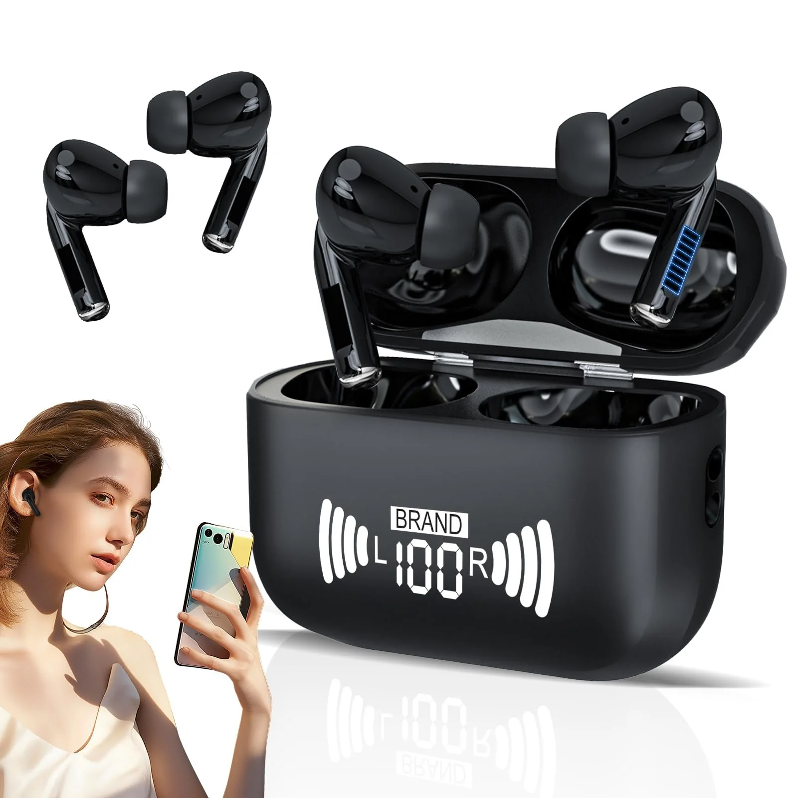 Навушники-перекладачі AI на 138 мов, внутрішньоканальні реального часу 3-в-1 з додатком і 3 режимами перекладу, фото №1