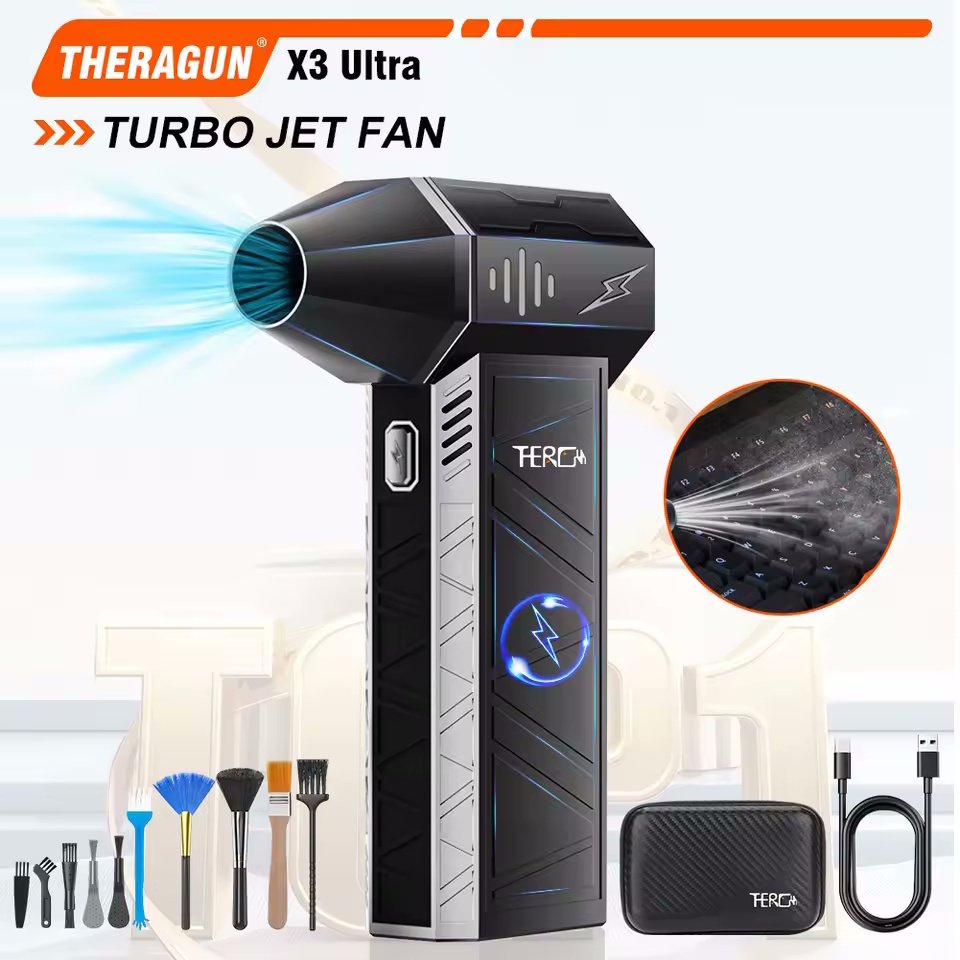 Портативний турбовентилятор THERAGUN X3Ultra Turbo Jet Fan 180000 RPM Black, фото №1