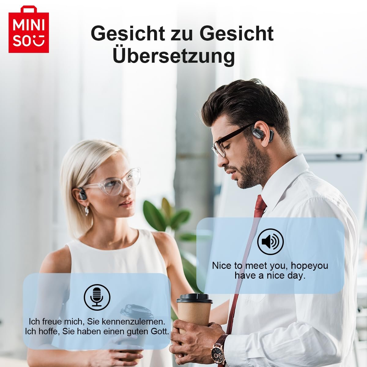 Наушники-переводчик MINISO MS162 Ki Real Time OWS Open Ear AI Беспроводные, фото №3