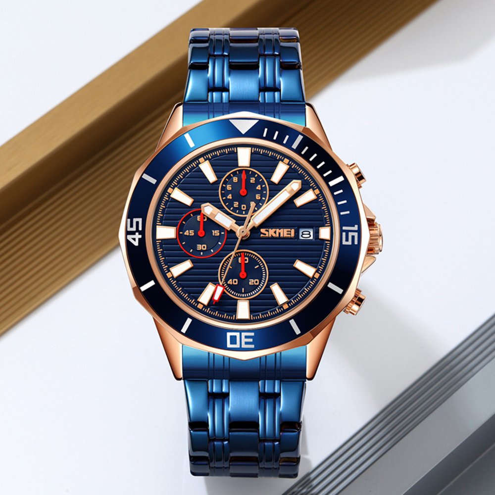 Годинник Skmei 9335RGBU Rose Gold-Blue, фото №3