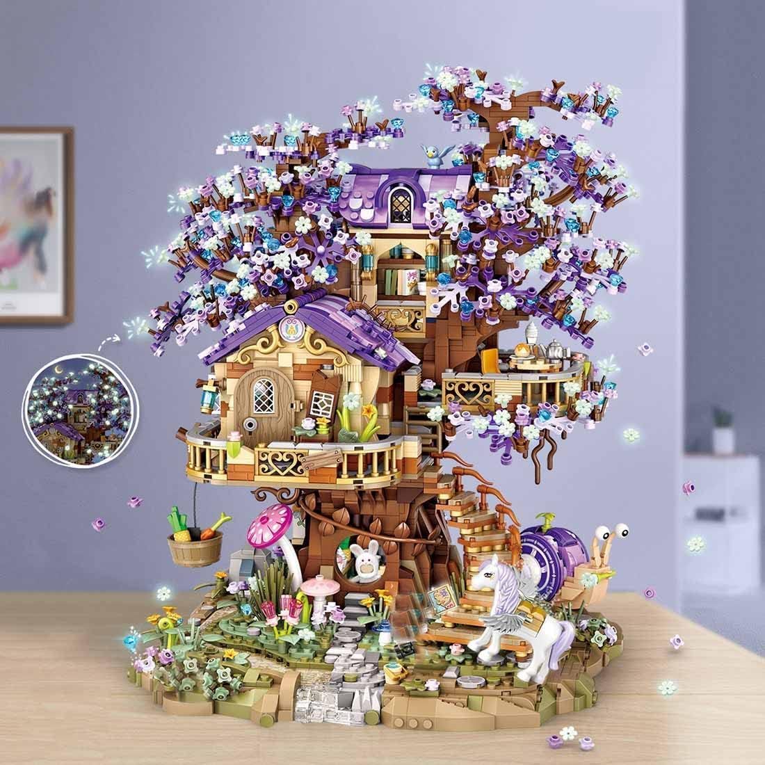 Конструктор CIJINAY Elves Sakura Tree House 3991 Clamping Blocks, фото №4