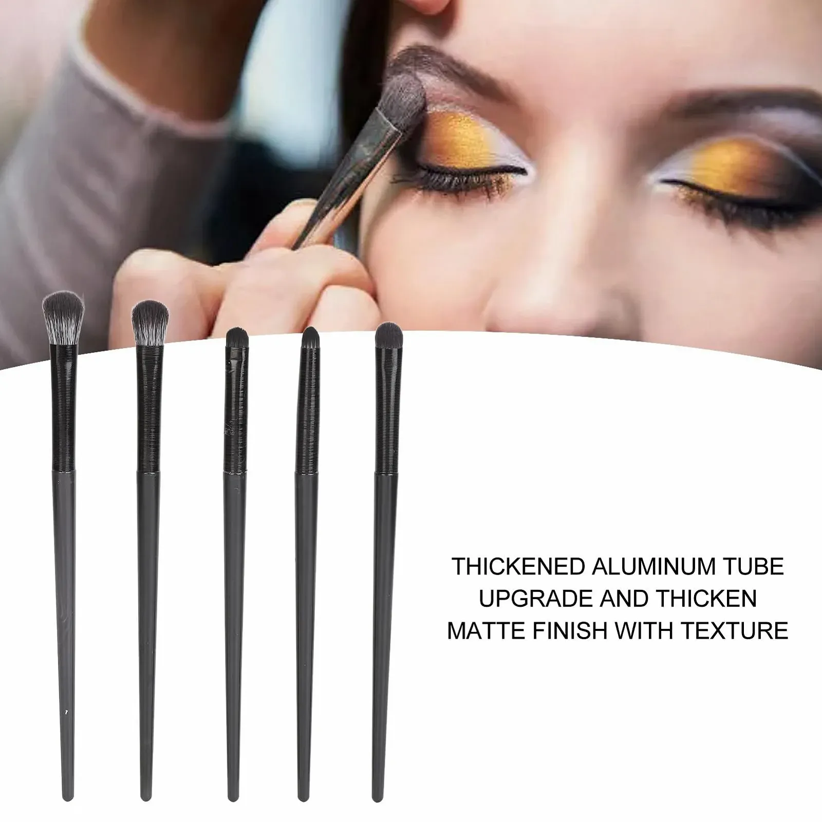 Пензлі для макіяжу очей Кутовий, Набір з 5 штук, фото №2