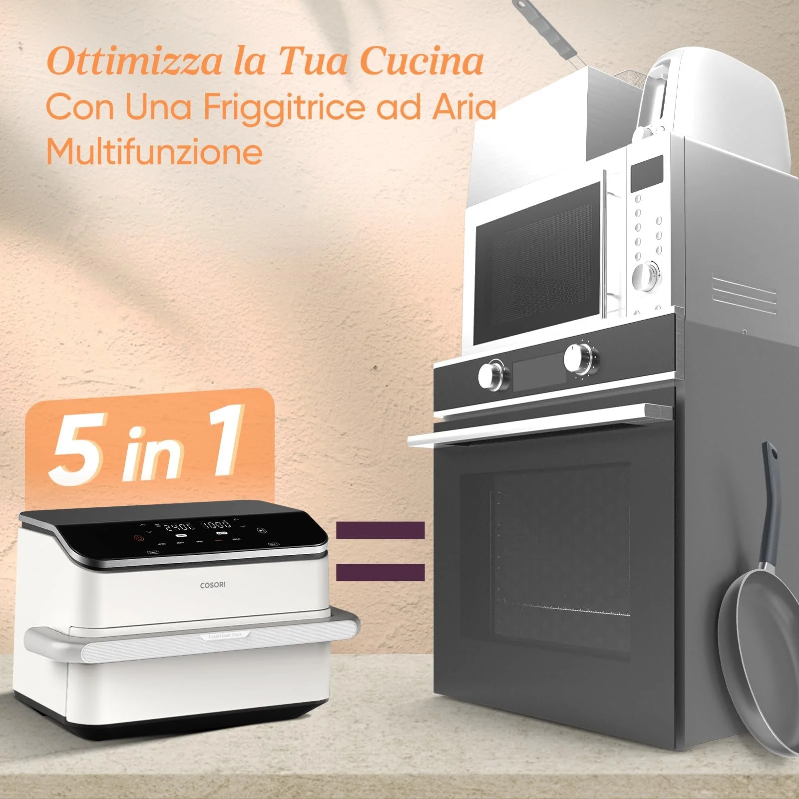 Мультипіч COSORI Dual Blaze TwinFry 10 л 2 кошики по 5 л WiFi 2800 Вт біла, фото №6 Мультипіч COSORI Dual Blaze TwinFry 10 л 2 кошики по 5 л WiFi 2800 Вт біла, фото №6