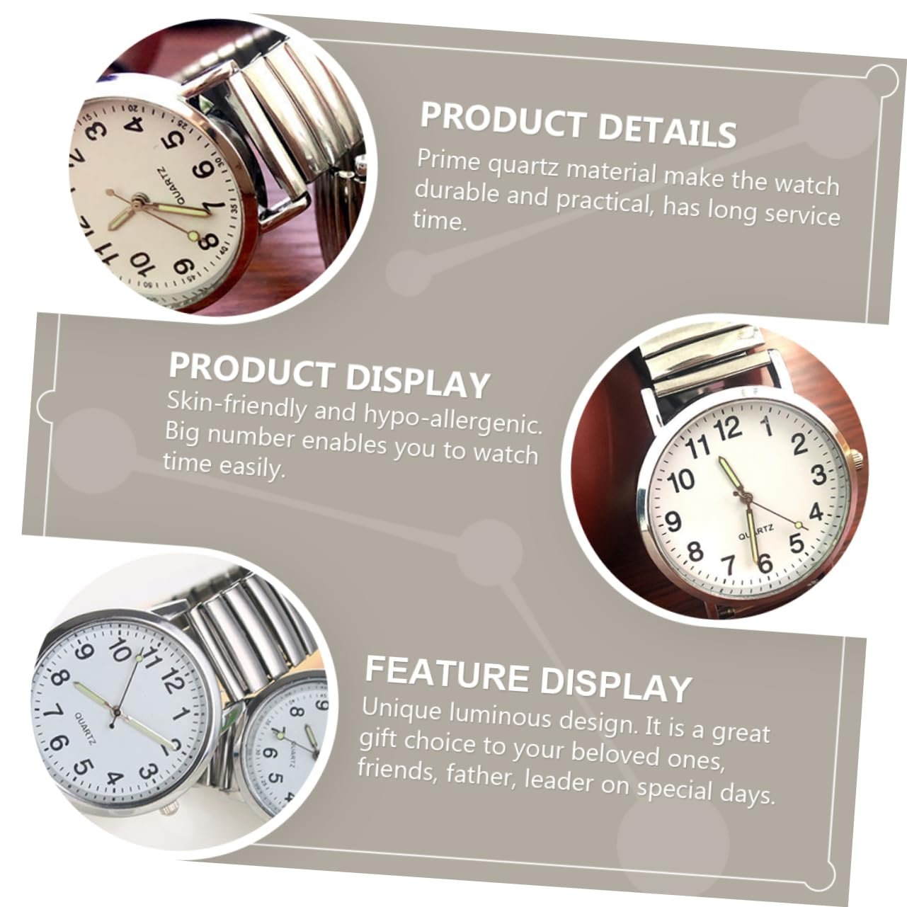 OATIPHO Кварцовий годинник для пар, 2 шт., фото №2