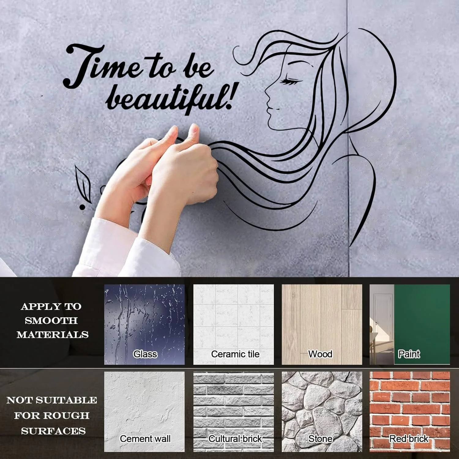 Наклейка на стіну Beauty Spa XL 75x117 см Чорна, фото №5 Наклейка на стіну Beauty Spa XL 75x117 см Чорна, фото №5