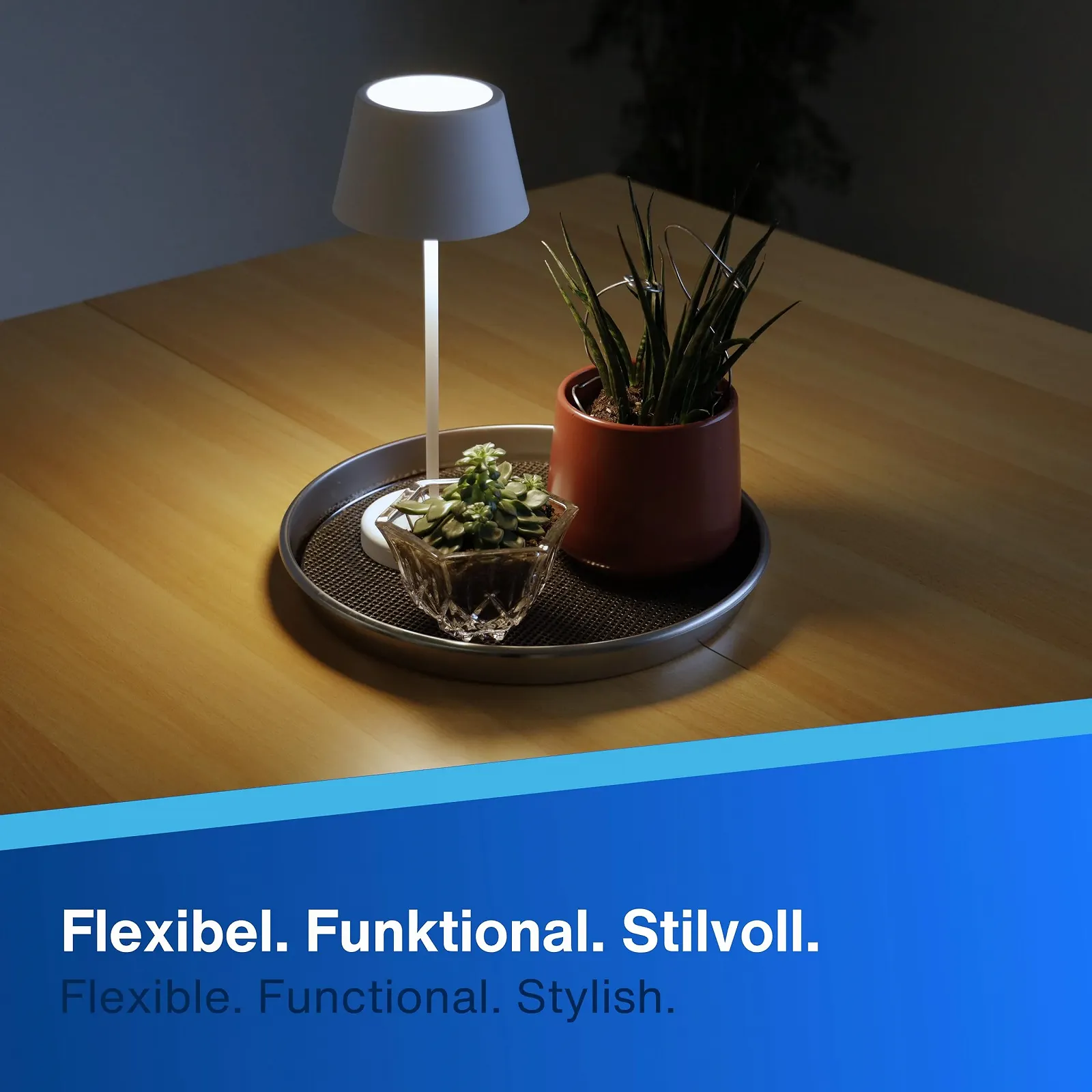 Настільна лампа REV LED Battery Table Lamp 38 см IP44 Touch Dimmable Біла, фото №6