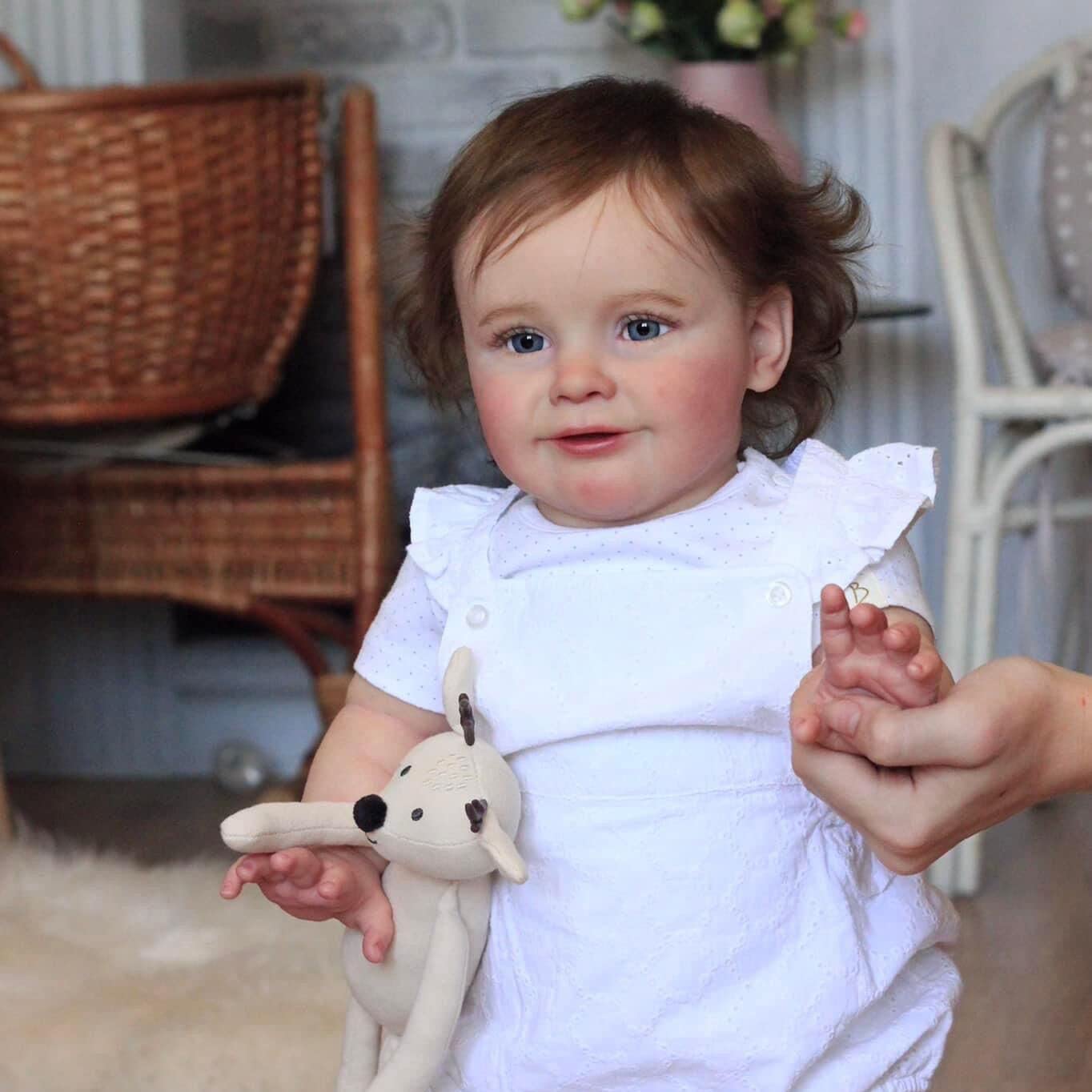 Лялька Anano Reborn Baby Lifelike 60 см з волоссям та пляшечкою, фото №3
