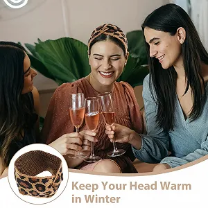 Пов'язка на голову Lurrose В'язана гачком Леопардовий принт synthetic.ua - Фото 1