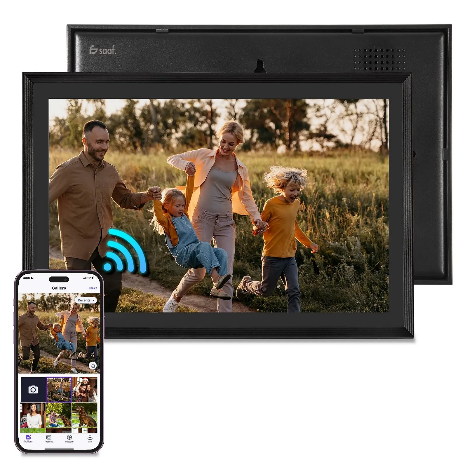 Цифровая фоторамка Saaf Touchscreen 10.1 дюйма WiFi & App 'Uhale' 64 ГБ (32 ГБ внутренняя + 32 ГБ SD) Черная, фото №1