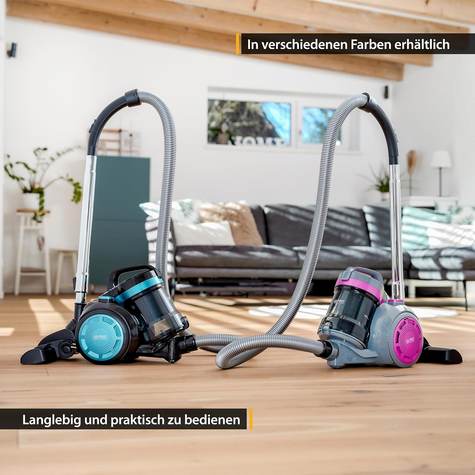 Пилосос TZS First Austria Безмішковий 800 Вт HEPA Фільтр для Алергіків 4.8 м Кабель 2 л Фіолетовий/Сірий, фото №7