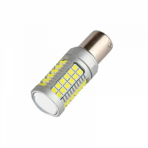 Автолампа линзованная P21W 1156 цоколь BA15s 3030x72 smd биполярная обманка белая 20 W ,12-24 В