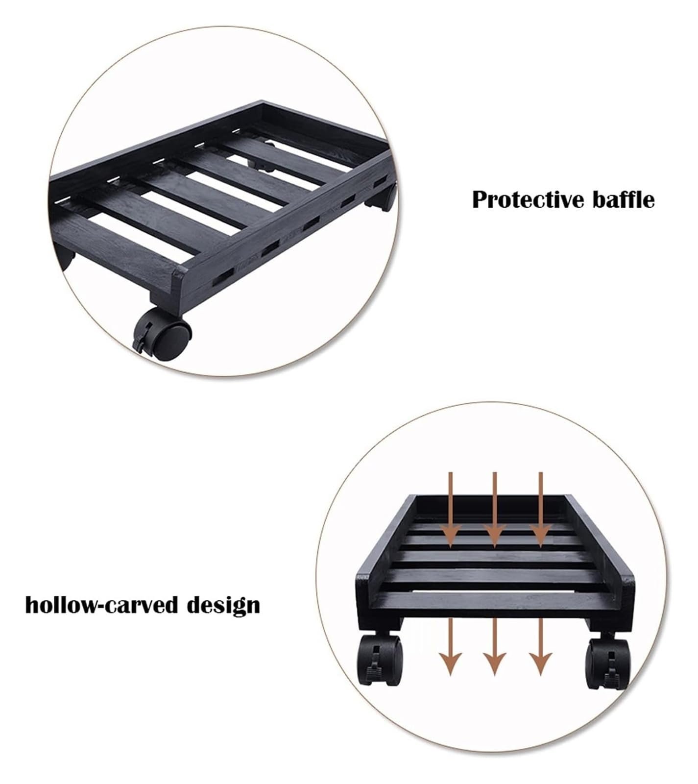 Подставка для настольного компьютера, мобильный держатель ЦП с 4-дюймовыми колесами, подходит для большинства компьютерных корпусов, держатель ПК под стол, фото №3