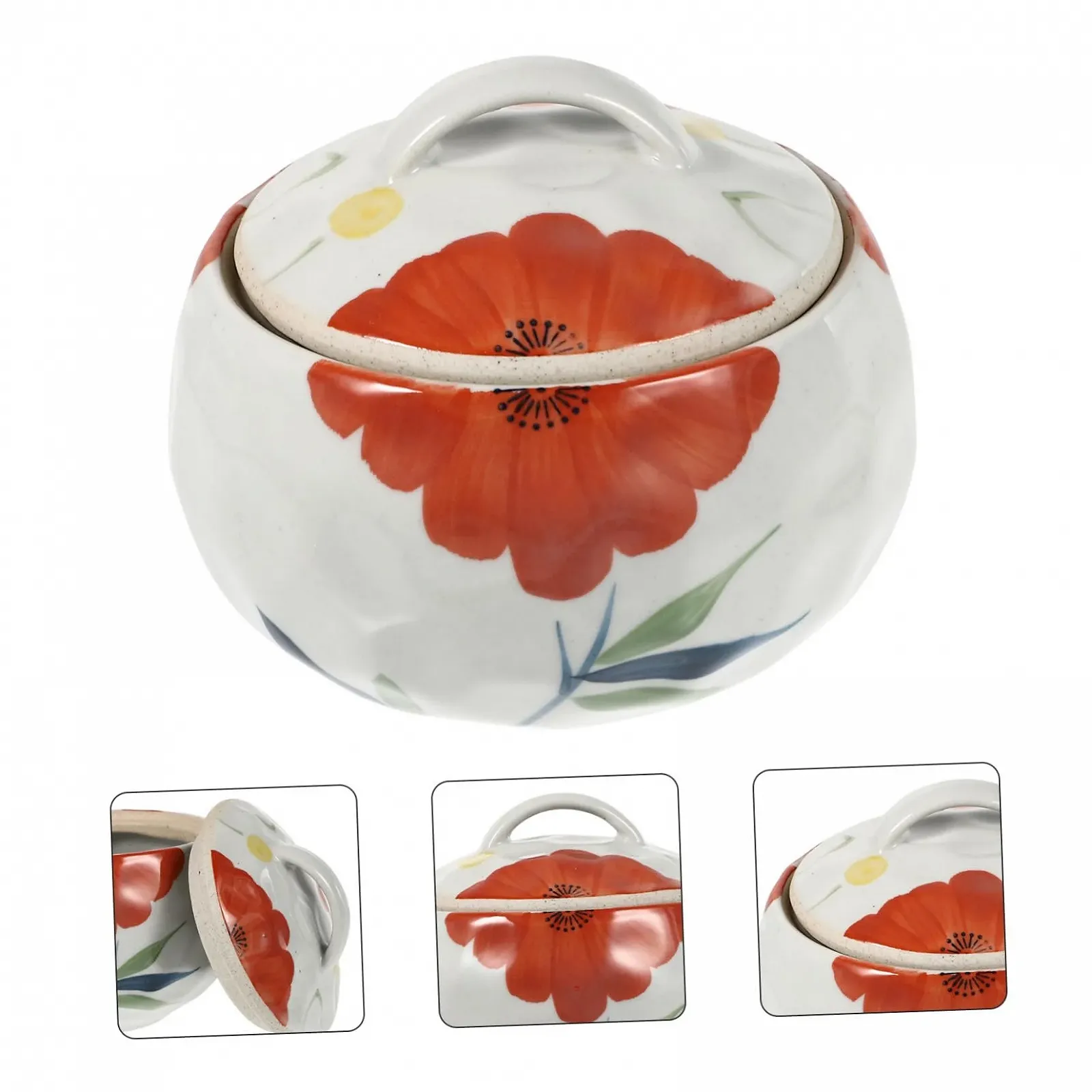 Горшок для тушения керамический С крышкой Белый каменный Термостойкий, фото №6