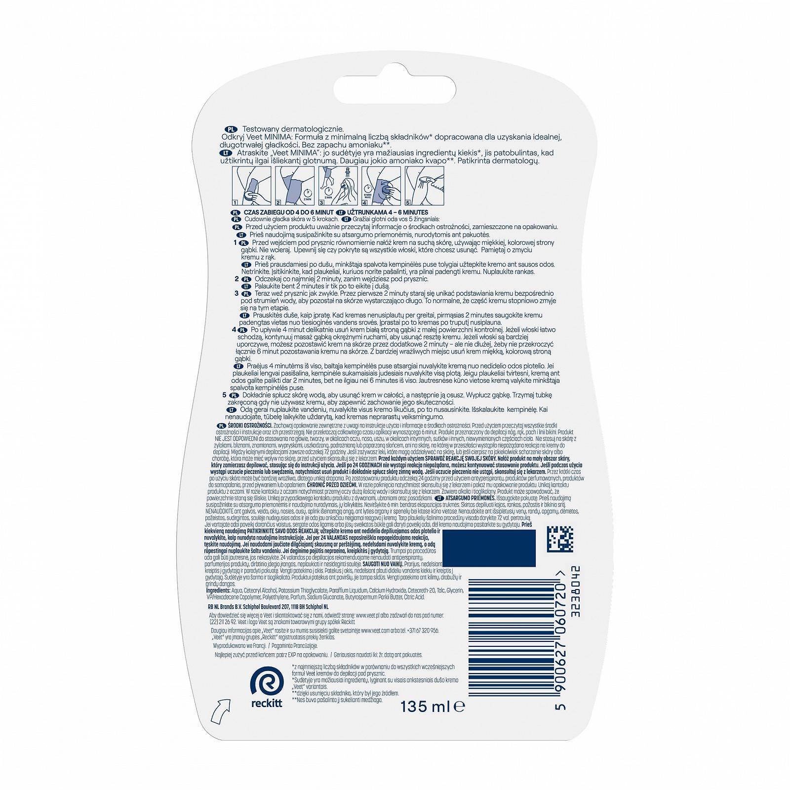 Крем для депиляции Veet In-Shower для сухой кожи 135 мл, фото №2