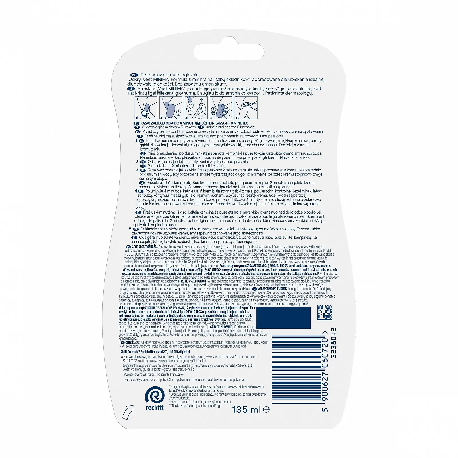 Крем для депіляції Veet In-Shower для сухої шкіри 135 мл, фото №2