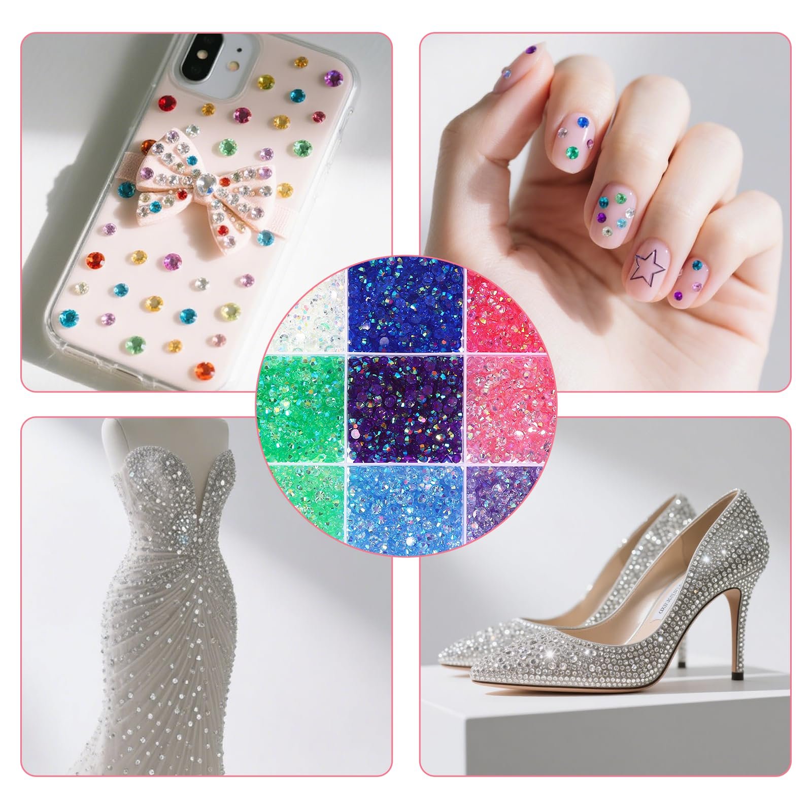 Блискітки-самоцвіти 5 мм, 15 кольорів, плоскі кристалічні стрази з смоли з пінцетом, нігтів, фото №7 Блискітки-самоцвіти 5 мм, 15 кольорів, плоскі кристалічні стрази з смоли з пінцетом, нігтів, фото №7