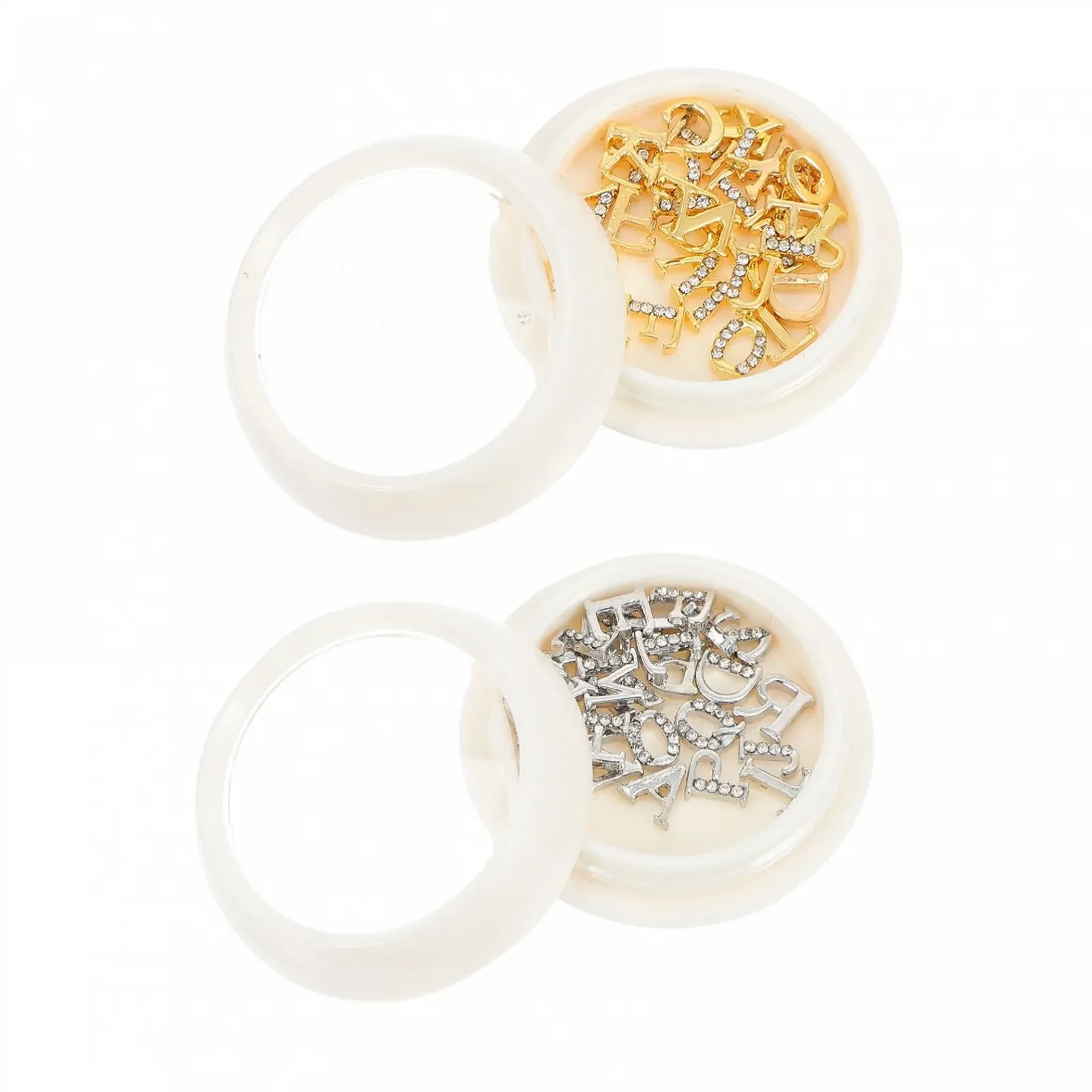 Металлические буквы для ногтей FRCOLOR, 2 коробки, украшения для ногтей, декор для ногтей с буквами со стразами, буква A, изготовлены из сплава металла цинка, 3D заколка для волос, лак для ногтей, фото №1